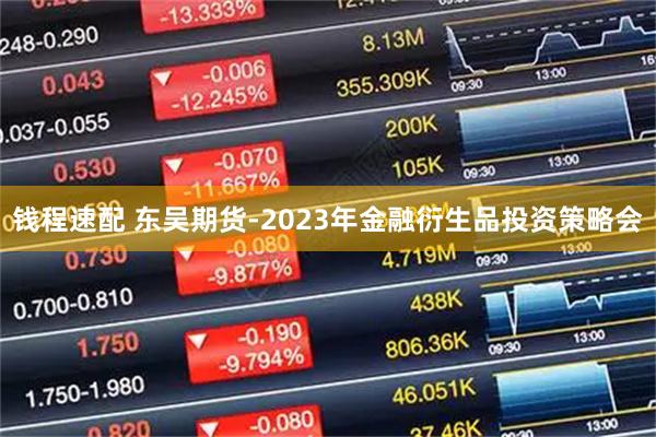 钱程速配 东吴期货-2023年金融衍生品投资策略会